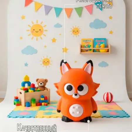 3д игрушка подвижная Лисичка "Фокси". ТриДэшка
