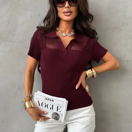 Офисная кофта поло летняя обтягивающая. KATYPRETTY