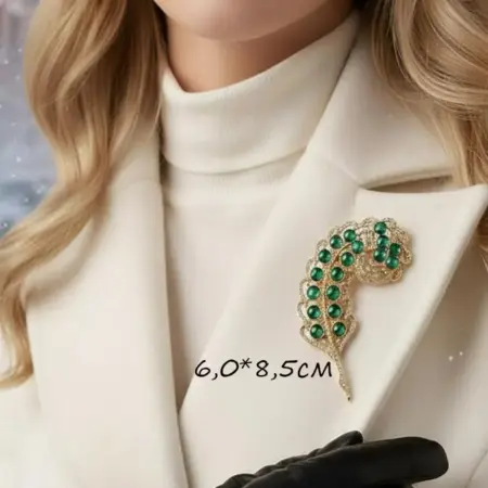 Брошь Перо бижутерия. Товары для дома Мяг&Со