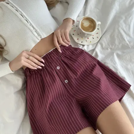 Шорты летние хлопок свободные в полоску на резинке. ALVY BRAND