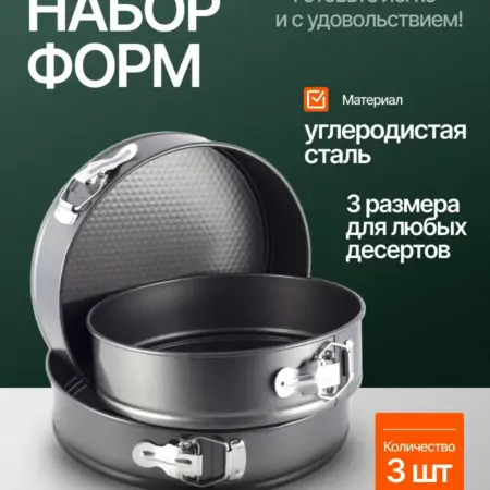 Набор разъемных форм для выпечки 3 шт. Original Store