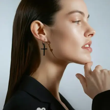 Серьги кресты висячие бижутерия. Viarubi