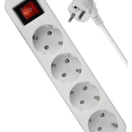 Удлинитель с заземлением S430, 3 м, 4 розетки, выключатель. ЭлектроЦентр