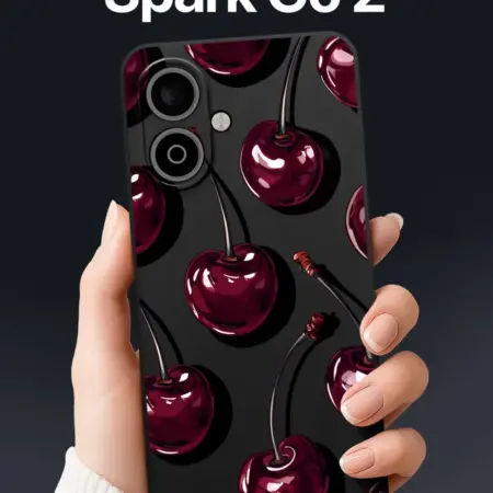Чехол на Tecno Spark Go 2 с вишнями. SCDesign