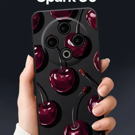 Чехол на Tecno Spark 30 с вишнями. SCDesign