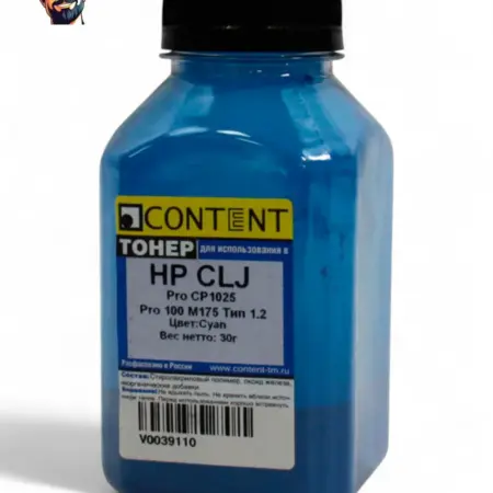 Тонер HP CLJ CP1025 M175, Тип 1.2, C, 30 г. Карт24