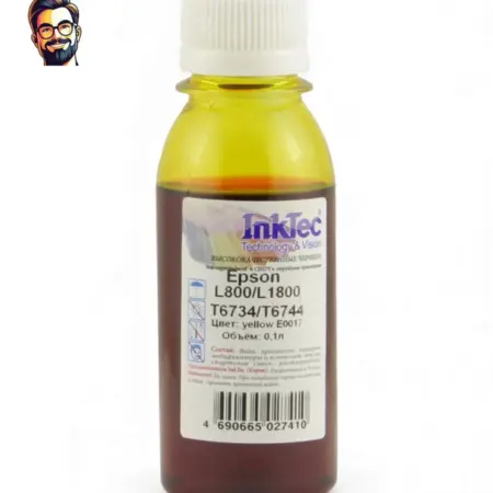 Чернила E0017 Epson L800 L1800 T6734 T6744, Y, 0.1 л. Карт24