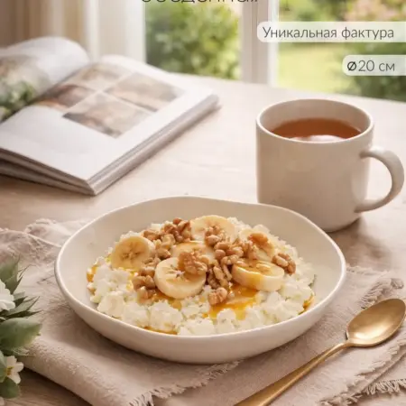 Обеденная глубокая тарелка керамическая, 20 см, 1 шт. Rakita