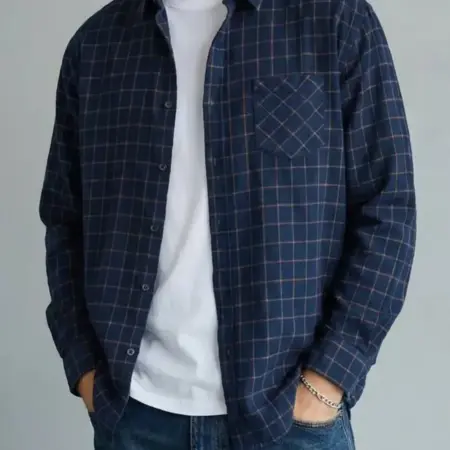 Рубашка в клетку с длинным рукавом. Полный каталог