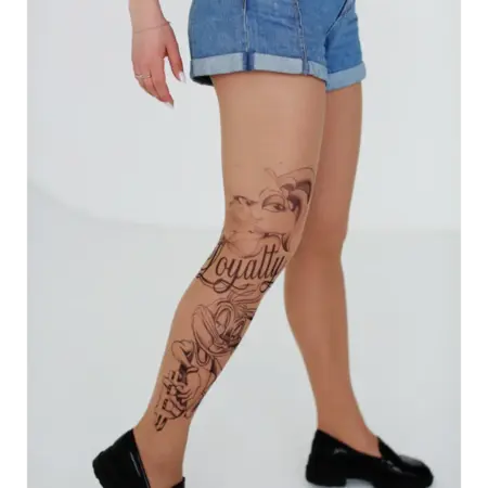 Колготки с имитацией татуировки Honey Bunny. Art Lab