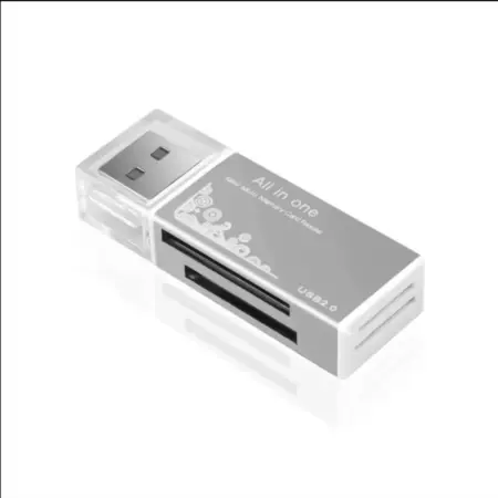 Картридер USB 2.0 Mini Серебристый серый. MyDeviceS
