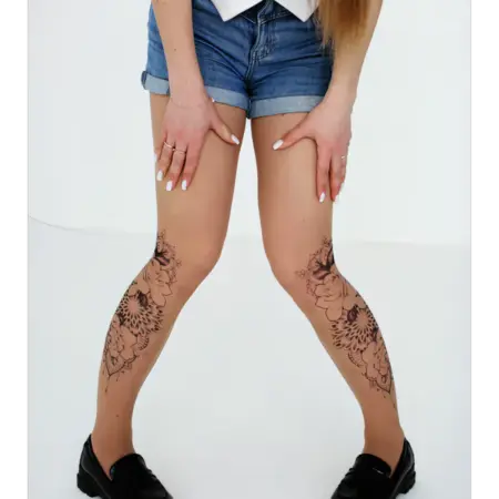 Колготки с принтом тату. Art Lab