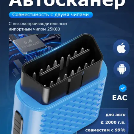 Автосканер для диагностики авто,ELM327 v 1.5 адаптер OBD2. ЗЕНТРОАВТО