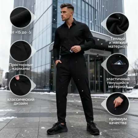 Брюки спортивные теплые под классику. Life movement