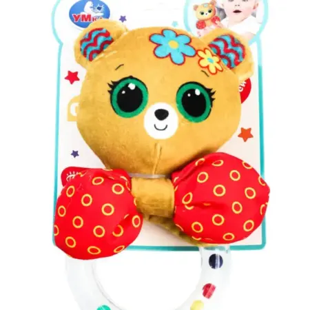 Погремушка на кольце игрушки для новорожденного мишка. Мир игрушек и товаров для детей