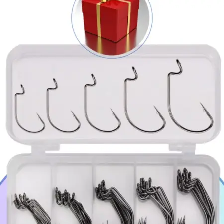 Офсетные крючки для рыбалки набор 50 штук. 23 Каталог