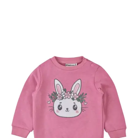 Свитшот для маленькой девочки розовый с принтом. KARI