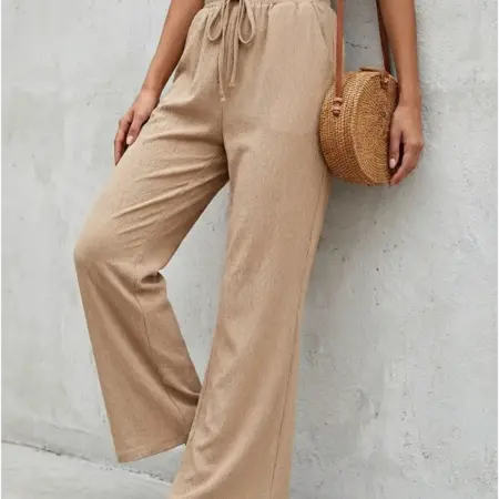 Брюки широкие летние палаццо больших размеров. HOME STYLE