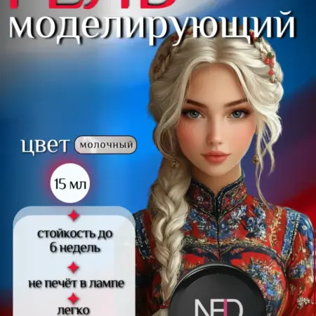 Гель для наращивания и моделирования ногтей молочный 15 мл. KARLIS