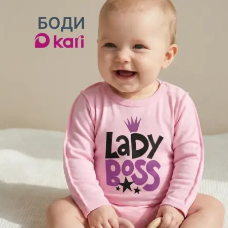 Боди для новорожденных девочек с длинным рукавом. KARI