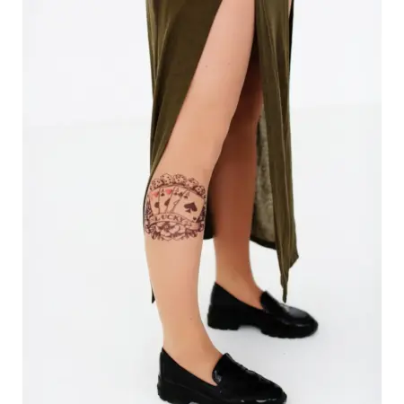 Колготки с цветной имитацией татуировки Карты. Art Lab