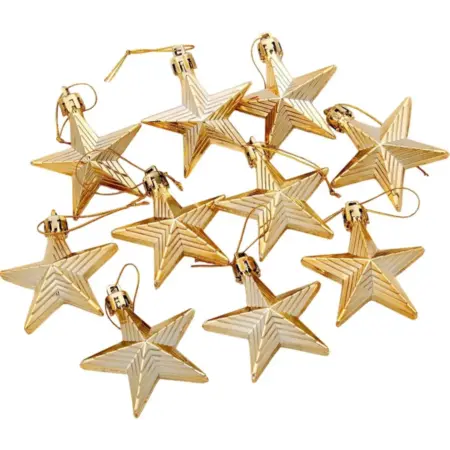 Ёлочная игрушка-подвеска "Рельефные звёзды", 10 штук. KoroBoom Shop