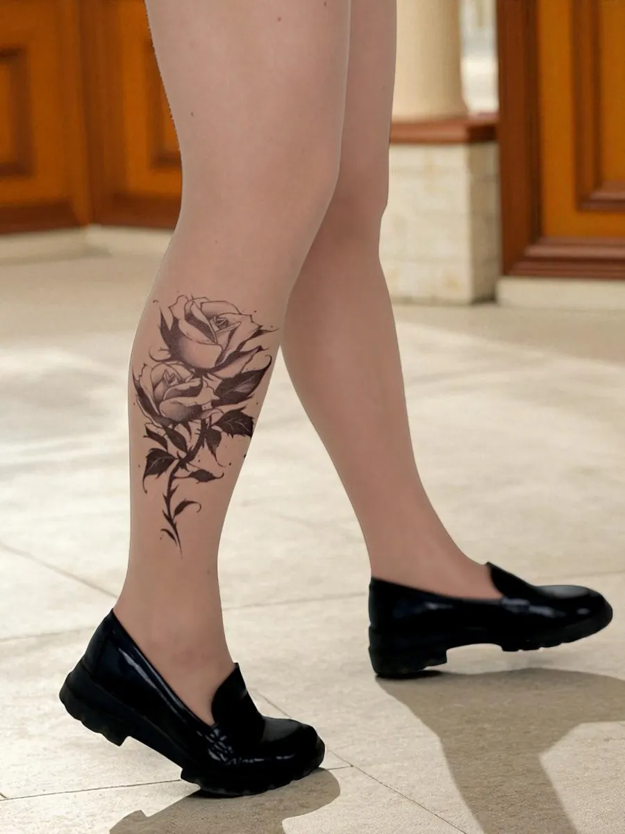 Колготки с эффектом татуировки. Art Lab