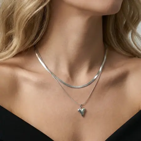 Цепочка с сердечком на шею. Flevo