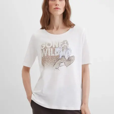 Футболка свободная с рисунком и стразами. Герри Вебер