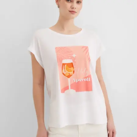 Футболка свободная с принтом и надписью. Герри Вебер