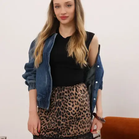 мини юбка в бельевом стиле с кружевом. Vision_Style