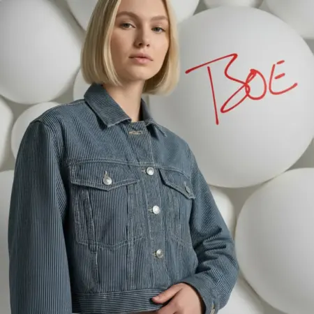 Куртка джинсовая в полоску. ТВОЕ