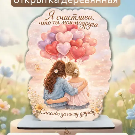 Открытка подарок подруге на день рождения. ИП Киселева Н.П.