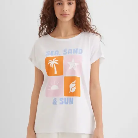 Футболка свободная с рисунком и надписью. Герри Вебер