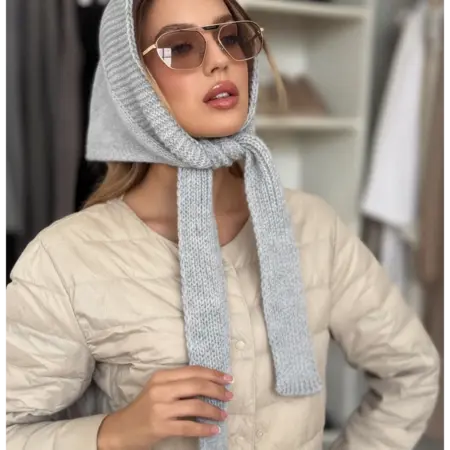 Шарф платок косынка бактус вязаный. Lucshe