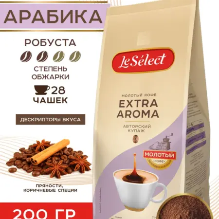 Кофе молотый Экстра Арома, 200 г, арабика робуста. DeMarco. DEVELOP WITH US