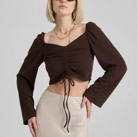 Кроп-топ с длинным рукавом. ТВОЕ