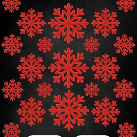 Наклейки снежинки на окна и стены из фоамирана 35 шт. Блестящие истории