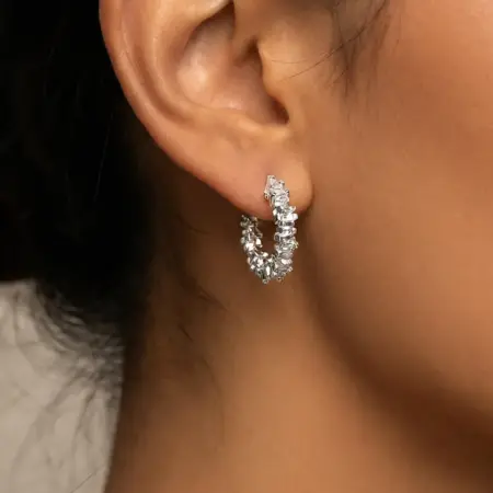 Серьги кольца маленькие с блеском, бижутерия. Missevee