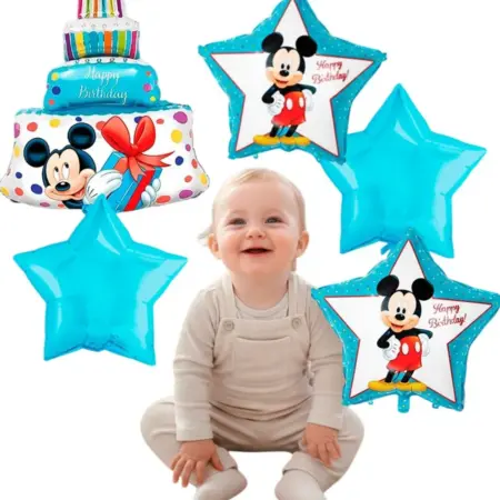 Воздушные шары-фигуры фольгированные "Микки Маус" 5 шт. KoroBoom Shop