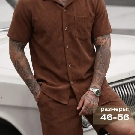 Костюм летний с шортами и рубашкой. VELOU