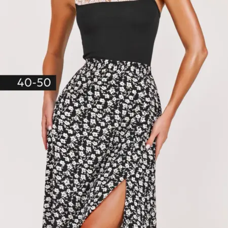 Юбка длинная миди с разрезом. CHECKPOINT