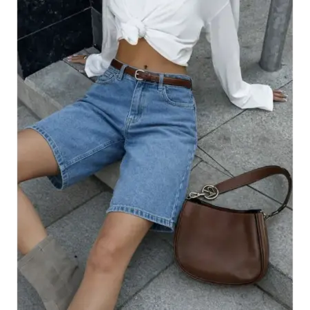 Шорты джинсовые бермуды с высокой посадкой. Глухов Илья Алексеевич