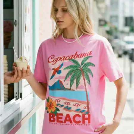 Футболка с принтом пляжа и моря. ТВОЕ