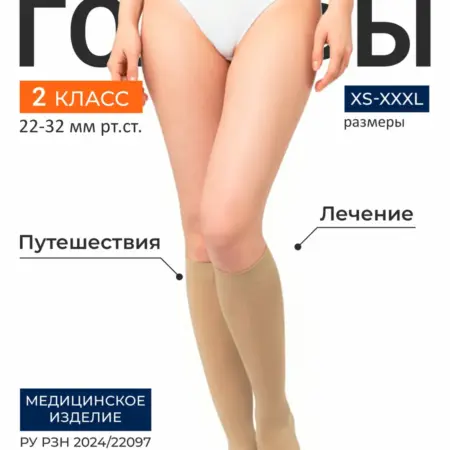 Компрессионные гольфы 2 класс от отеков и варикоза. Товары для здоровья, красоты и дома