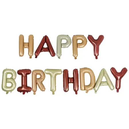 Гирлянда растяжка из надувных шаров "Happy Birthday" 13 букв. KoroBoom Shop