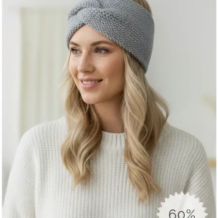 Повязка на голову теплая вязаная. HUNGRY EYES