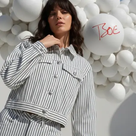 Куртка джинсовая в полоску. ТВОЕ