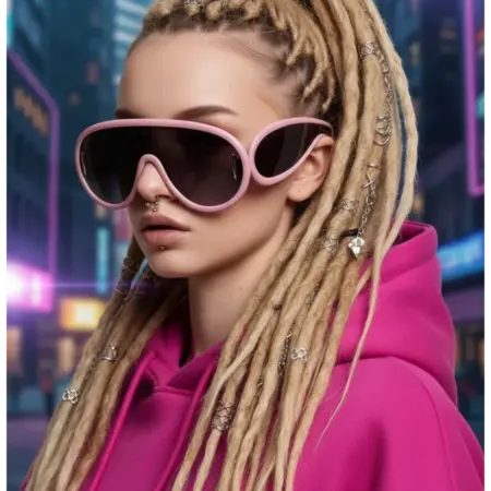 Очки маска спортивные солнцезащитные y2k с широкими дужками. Никонэйд