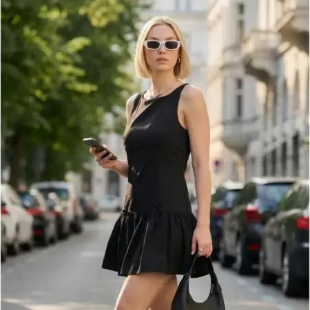 Платье мини с широкой юбкой. ТВОЕ